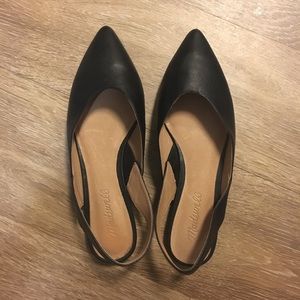 NWOT Black Ava Slingback Flats